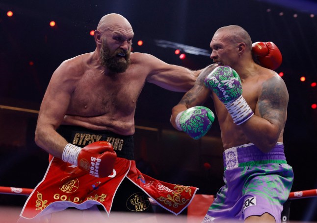 Boxing - Oleksandr Usyk v Tyson Fury - Heavyweight World Title - Kingdom Arena, Riyadh, Saudi Arabia - December 22, 2024 Tyson Fury in action against Oleksandr Usyk Action Images via Reuters/Andrew Couldridge