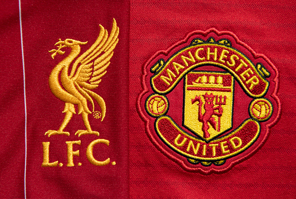 The Liverpool and Manchester United Club Crests