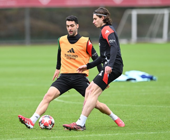 Arsenal FC Training Session And Press Conference - UEFA Champions League 2024/25 League Phase MD8