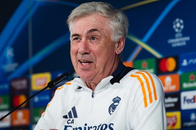 Real Madrid C.F. Training And Press Conference - UEFA Champions League 2024/25 League Knockout Play-off Second Leg