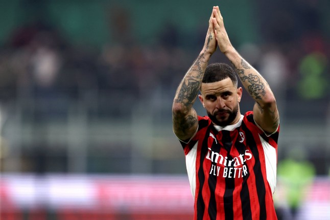 Mandatory Credit: Photo by Marco Canoniero/Shutterstock (15136876a) Coppa Italia quarterfinal soccer match between AC Milan and AS Roma. In the Photo: Kyle Walker . Milan, Italy, 05 Feb 2025. Coppa Italia quarterfinal soccer match between AC Milan and AS Roma, Italy - 05 Feb 2025