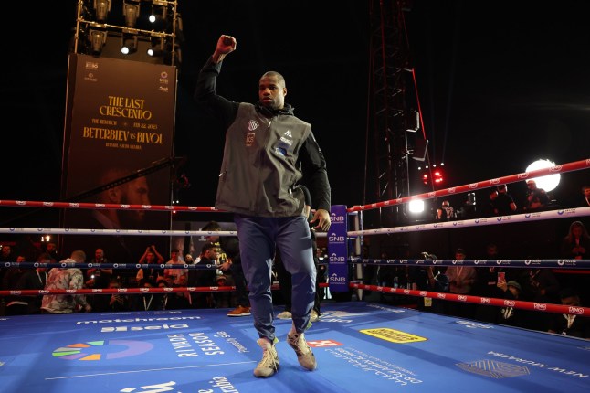 RIYADH, SAUDI ARABIA - FEBRUARY 19: Daniel Dubois during the open workouts as part of Beterbiev v Bivol 2: The Last Crescendo at on February 19, 2025 in Riyadh. (Photo by Mark Robinson/Getty Images).