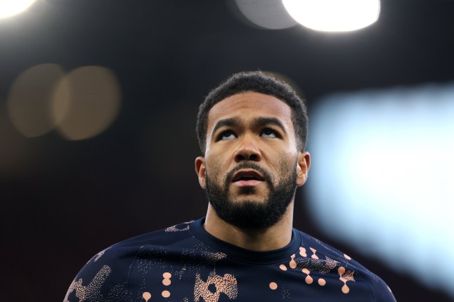 BIRMINGHAM, ENGLAND - FEBRUARY 22: Reece James of Chelsea warms up prior to the Premier League match between Aston Villa FC and Chelsea FC at Villa Park on February 22, 2025 in Birmingham, England. (Photo by Alex Pantling/Getty Images)