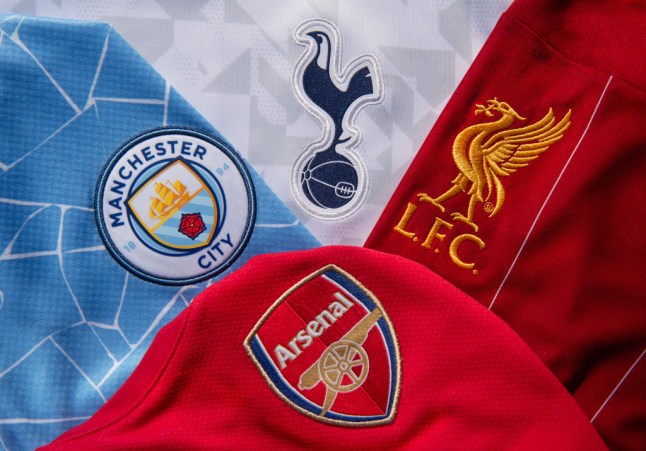 The Badges of the Top Four Teams in the Premier League
