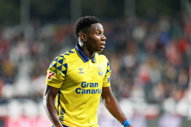 Dario Essugo (UD Las Palmas) seen in action during the