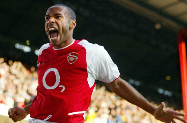 Arsenal's Thierry Henry celebrates after