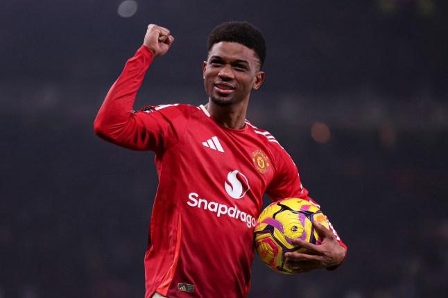 Manchester United, ManU FC v Southampton FC Amad Diallo of Manchester United celebrates with the match ball at full-time during the Manchester United FC v Southampton FC English Premier League match at Old Trafford, Manchester, England, United Kingdom on 16 January 2025 Credit: Jake Kirkman/Every Second Media Editorial use only. All images are copyright Every Second Media Limited. No images may be reproduced without prior permission. All rights reserved. Premier League and Football League images are subject to licensing agreements with Football DataCo Limited. Copyright: xIMAGO/EveryxSecondxMediax ESM-1285-0122, Credit:IMAGO / Avalon