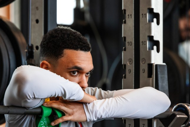 LIVERPOOL, ENGLAND - MARCH 10: (THE SUN OUT, THE SUN ON SUNDAY OUT) Trent Alexander-Arnold of Liverpool during a training session ahead of their UEFA Champions League 2024/25 round of 16 second leg match on March 10, 2025 in Liverpool, England. (Photo by Nikki Dyer - LFC/Liverpool FC via Getty Images)