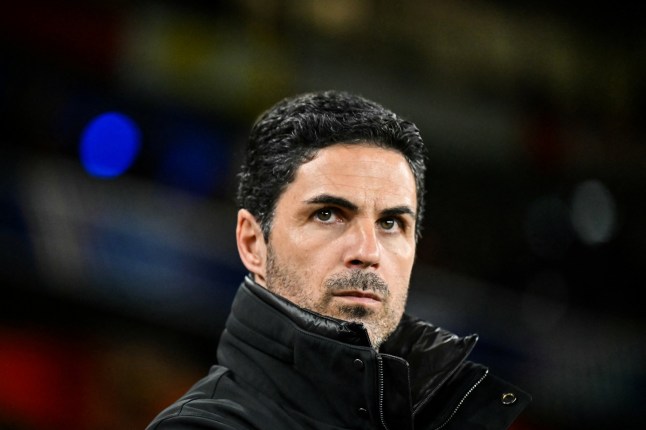 Arsenal's Spanish manager Mikel Arteta reacts during the last 16 second leg UEFA Champions League football match between Arsenal and PSV Eindhoven at the Emirates Stadium in north London on March 12, 2025. (Photo by Glyn KIRK / AFP) (Photo by GLYN KIRK/AFP via Getty Images)