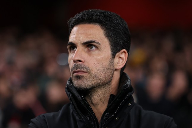 LONDON, ENGLAND - MARCH 12: Mikel Arteta, Manager of Arsenal reacts during the UEFA Champions League 2024/25 UEFA Champions League 2024/25 Round of 16 Second Leg match between Arsenal FC and PSV at Emirates Stadium on March 12, 2025 in London, England. (Photo by Ryan Pierse/Getty Images)