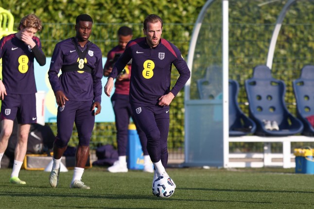 England Training England forward Harry Kane during the England Training session ahead of the England v Albania/Latvia UEFA World Cup Qualifier matches, at Tottenham Hotspur Training Ground, Enfield, England, United Kingdom on 20 March 2025, Credit:IMAGO / Avalon